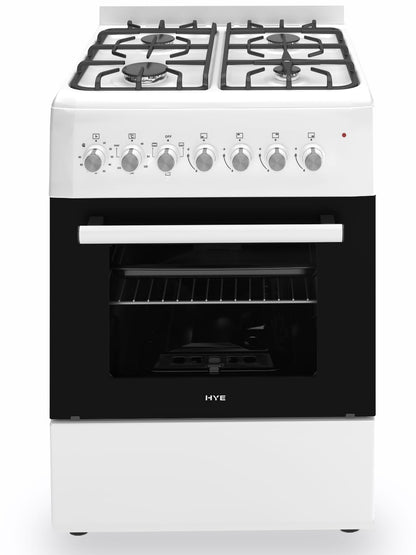 Electric Cooker 62L Oven 4 Hotplates Freestanding 60cm Matte Black