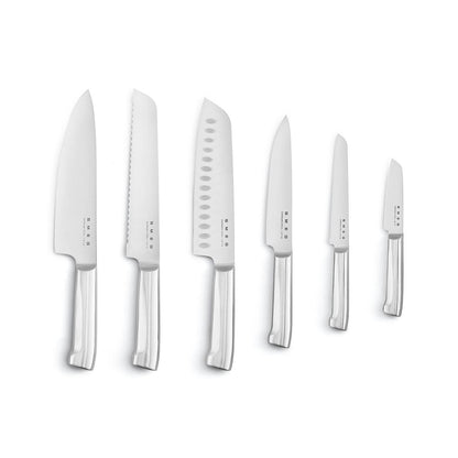 Knife Block Set With Integrated Sharpener 6-Piece Stainless Steel Black