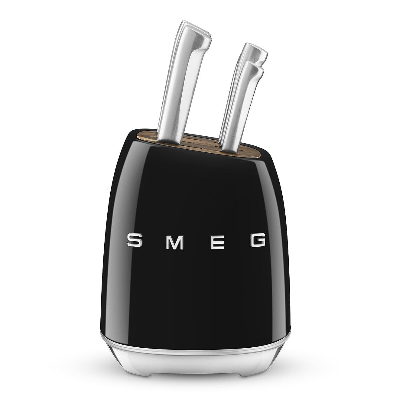 Knife Block Set With Integrated Sharpener 6-Piece Stainless Steel Black