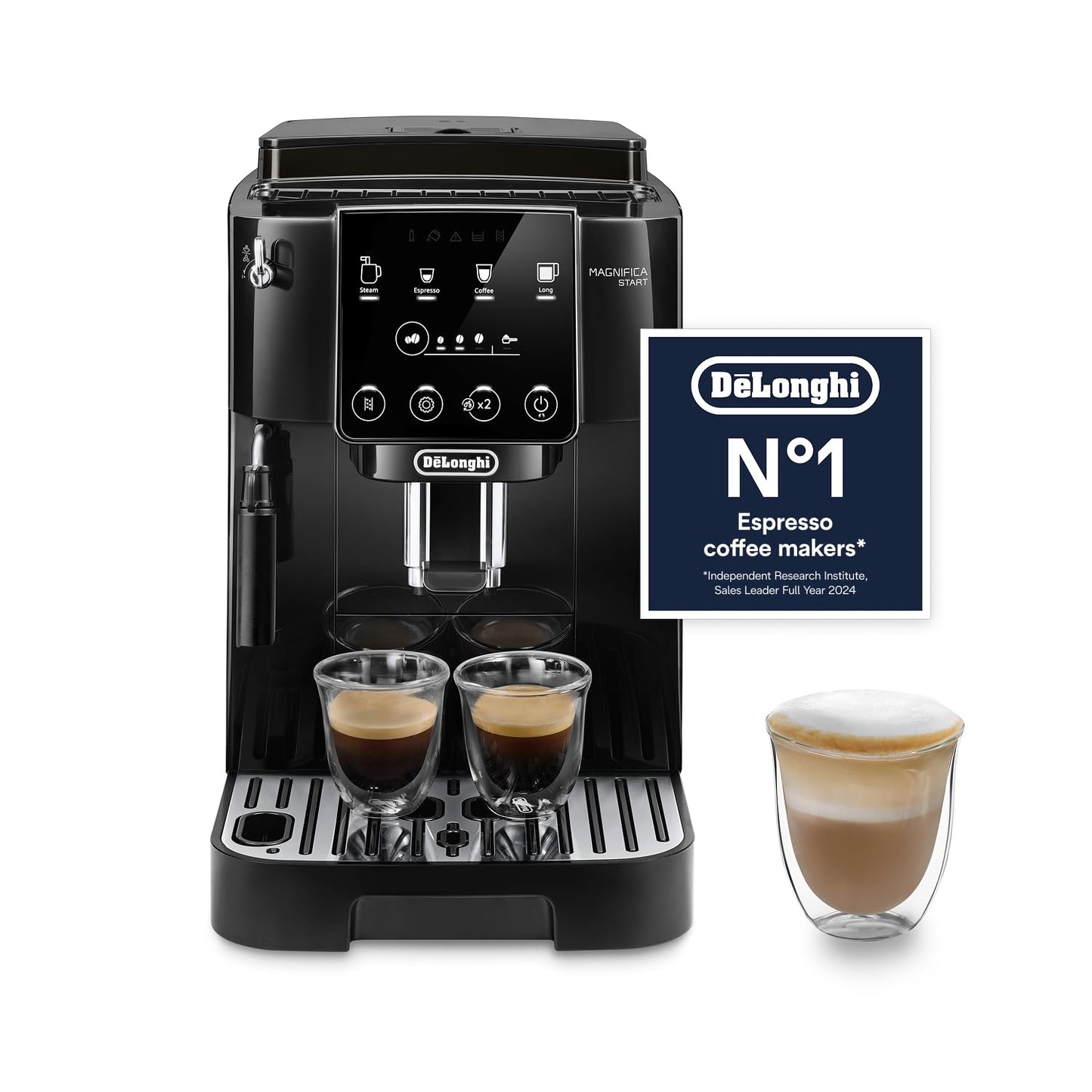 Automatic Bean to Cup Coffee Machine Espresso and Cappuccino Maker Black