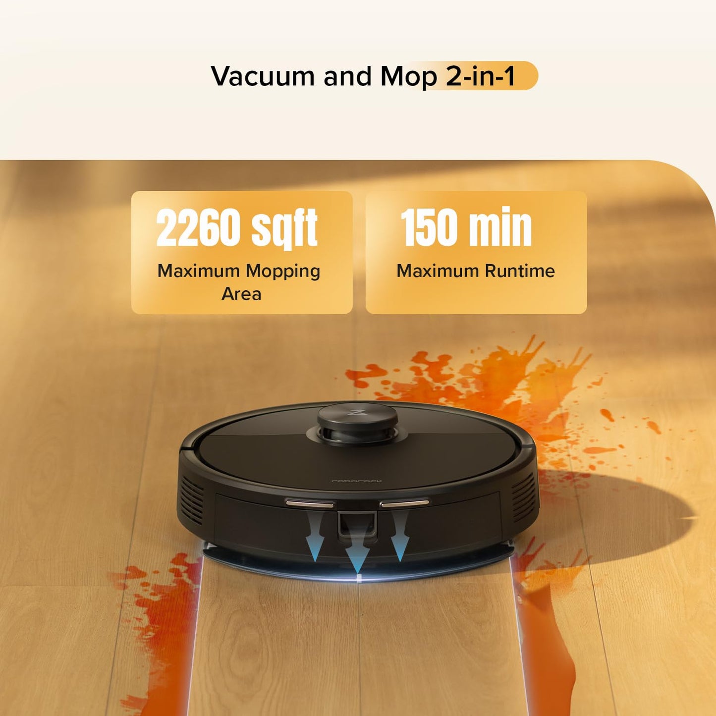 Robot Vacuum And Mop 10000Pa HyperForce Suction Dual Anti-Tangle Black