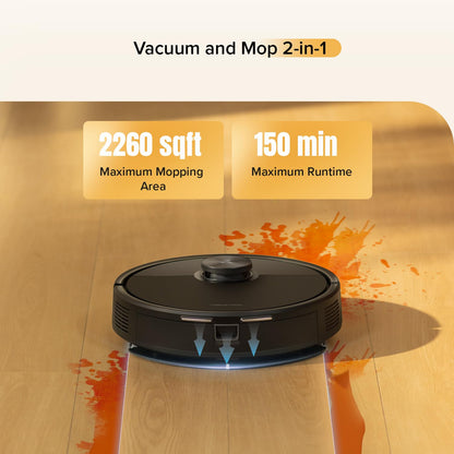 Robot Vacuum And Mop 10000Pa HyperForce Suction Dual Anti-Tangle Black