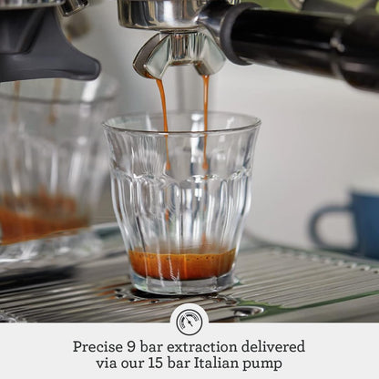Bean To Cup Coffee Machine 16 Grind Settings 15 Bar Pump PID Temp Control Brushed Stainless Steel