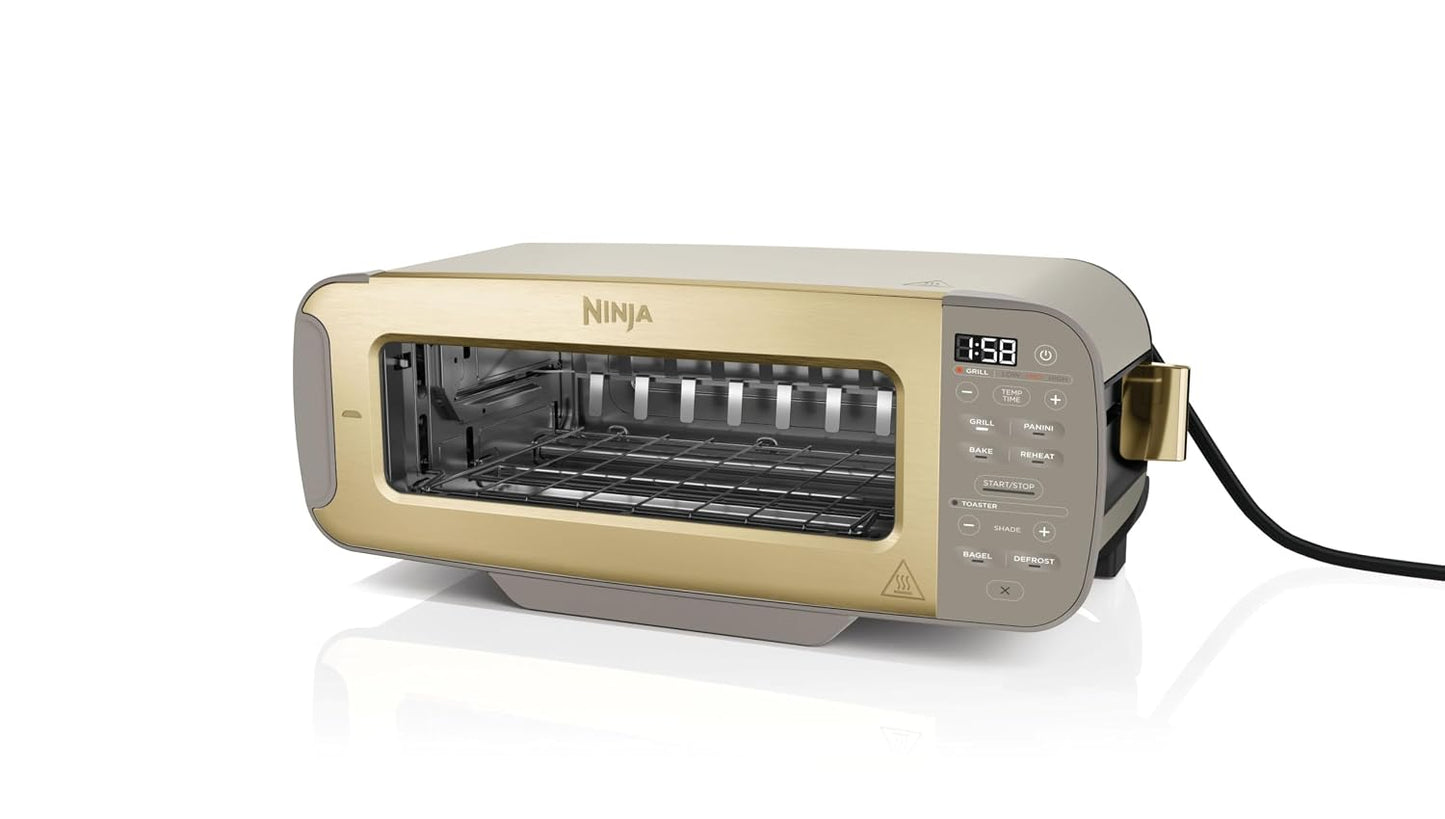 3-in-1 Toaster Grill And Panini Press 7 Functions Flip Design Stone Gold