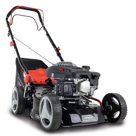 Self-Propelled Petrol Lawn Mower 42cm 131cc 45L Grass Box Red Black