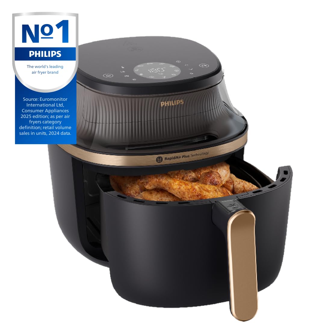 Air Fryer 7.2L 2000W 16-in-1 RapidAir Plus Cooking Window Black