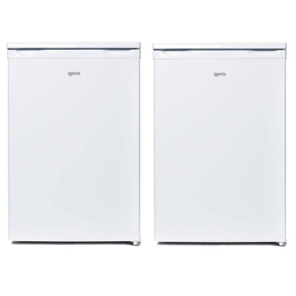 Freestanding Under Counter Fridge Freezer Set 136L 91L 55cm Inox