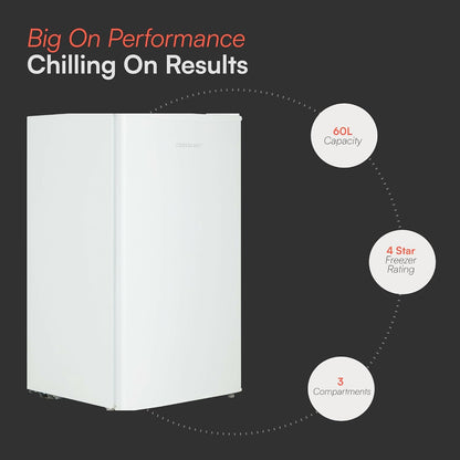 Freestanding Under Counter Freezer 60L White
