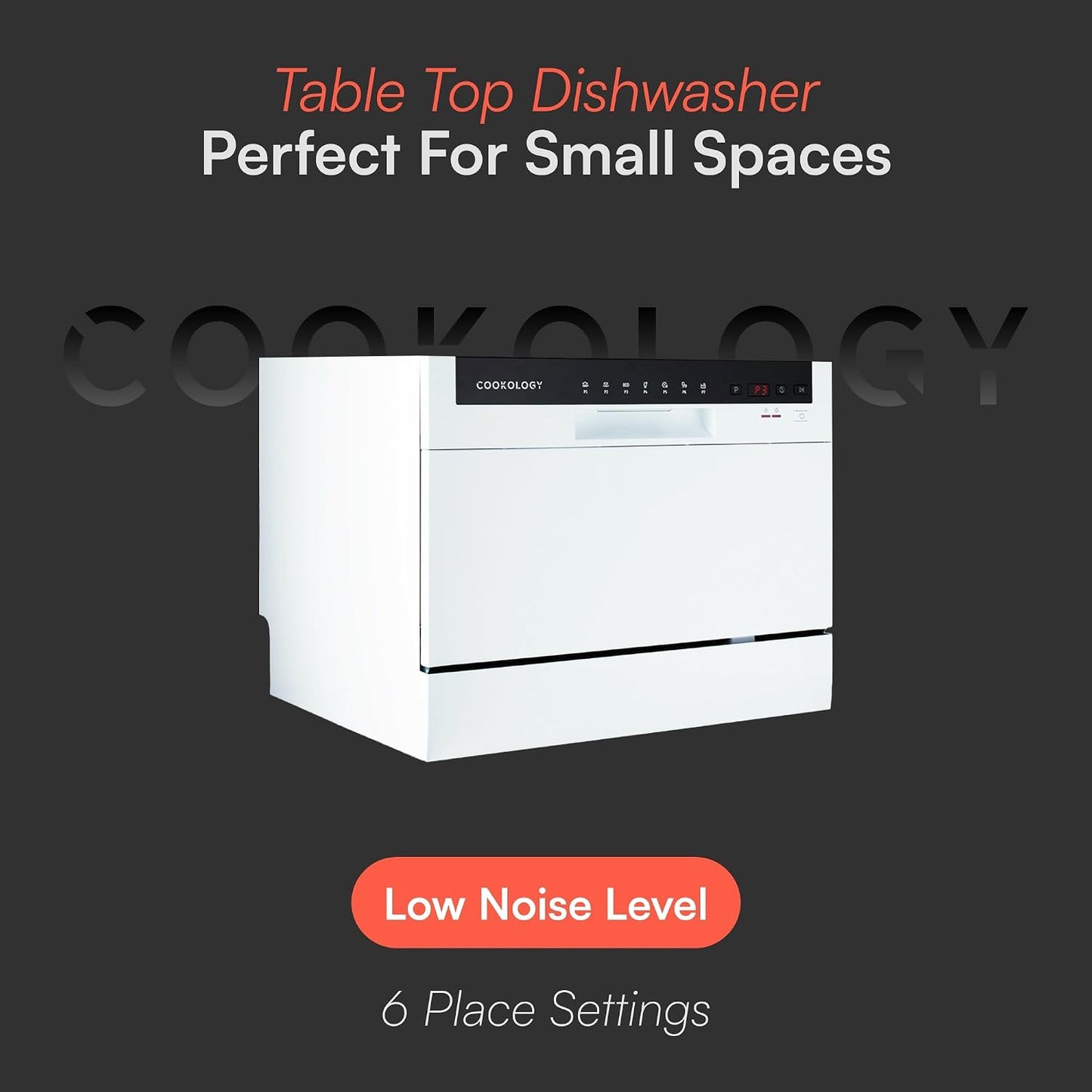 Mini Counter Top Dishwasher 6 Place Settings 7 Cycles White