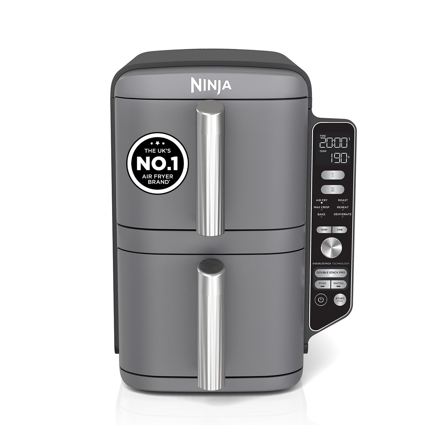 Double Stack Air Fryer 7.6L 2470W 6 Functions Black