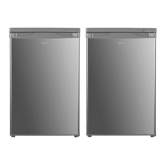Freestanding Under Counter Fridge Freezer Set 136L 91L 55cm Inox