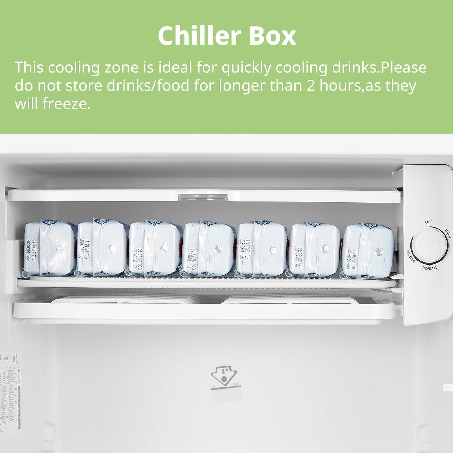 Under Counter Fridge 93L Retro Chiller Box Adjustable Thermostat White