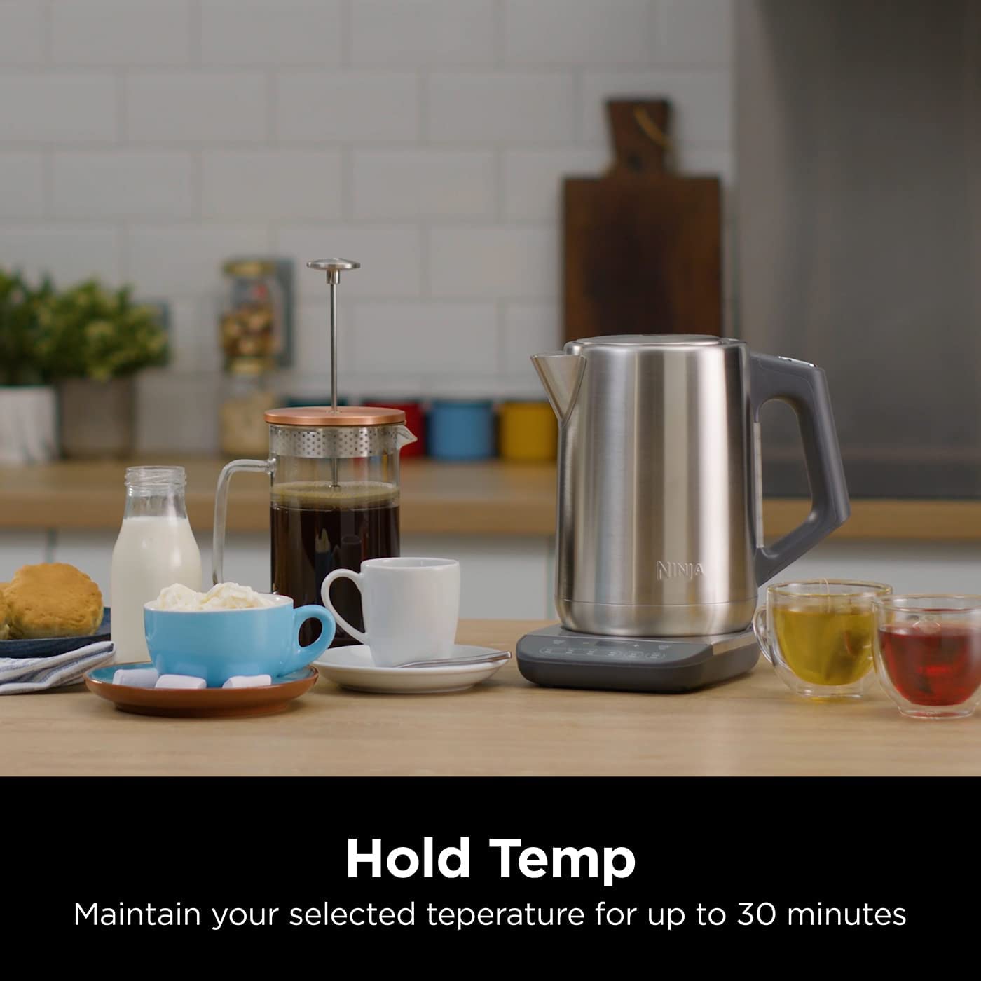 Temperature Control Kettle 1.7L 3000W Rapid Boil Stainless Steel