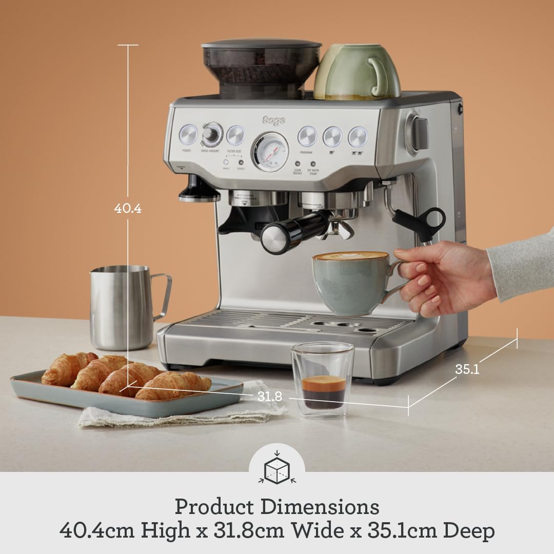 Bean To Cup Coffee Machine 16 Grind Settings 15 Bar Pump PID Temp Control Brushed Stainless Steel