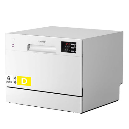 Table Top Dishwasher 6 Place Settings 6.5L LED Display Delay Start White