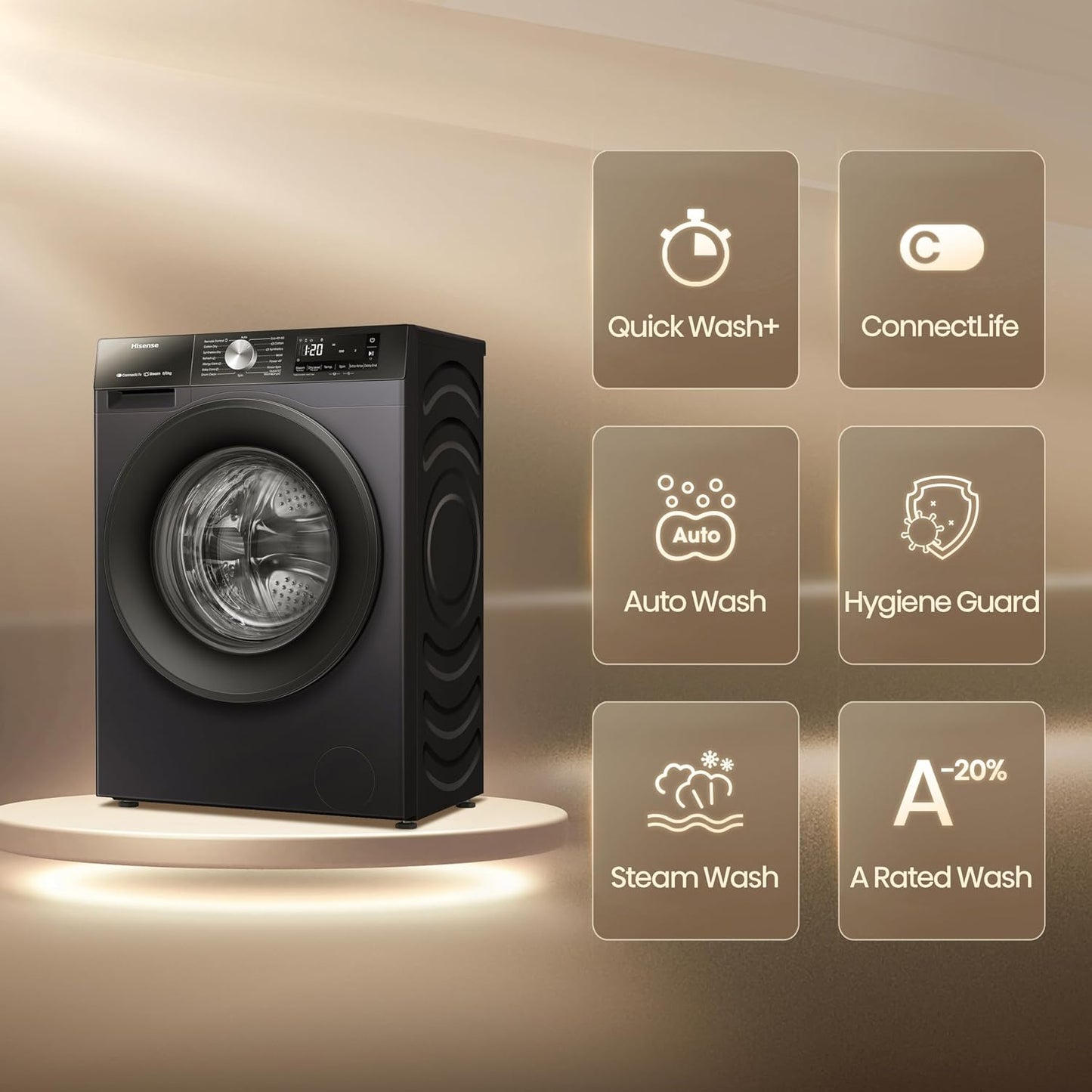 Freestanding Washer Dryer 8Kg Wash 5Kg Dry 1400Rpm Black