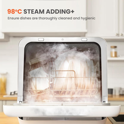 Table Top Dishwasher 6 Programs 5L Tank 72H Storage White
