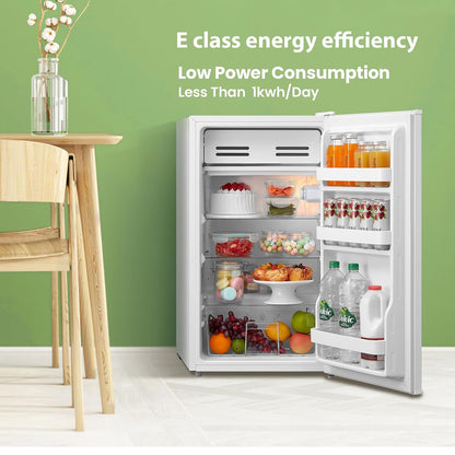Under Counter Fridge 93L Cooler Box Interior Light Reversible Door White