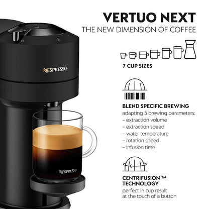 Capsule Coffee Machine 5 Cup Sizes Centrifusion Technology Matte Black