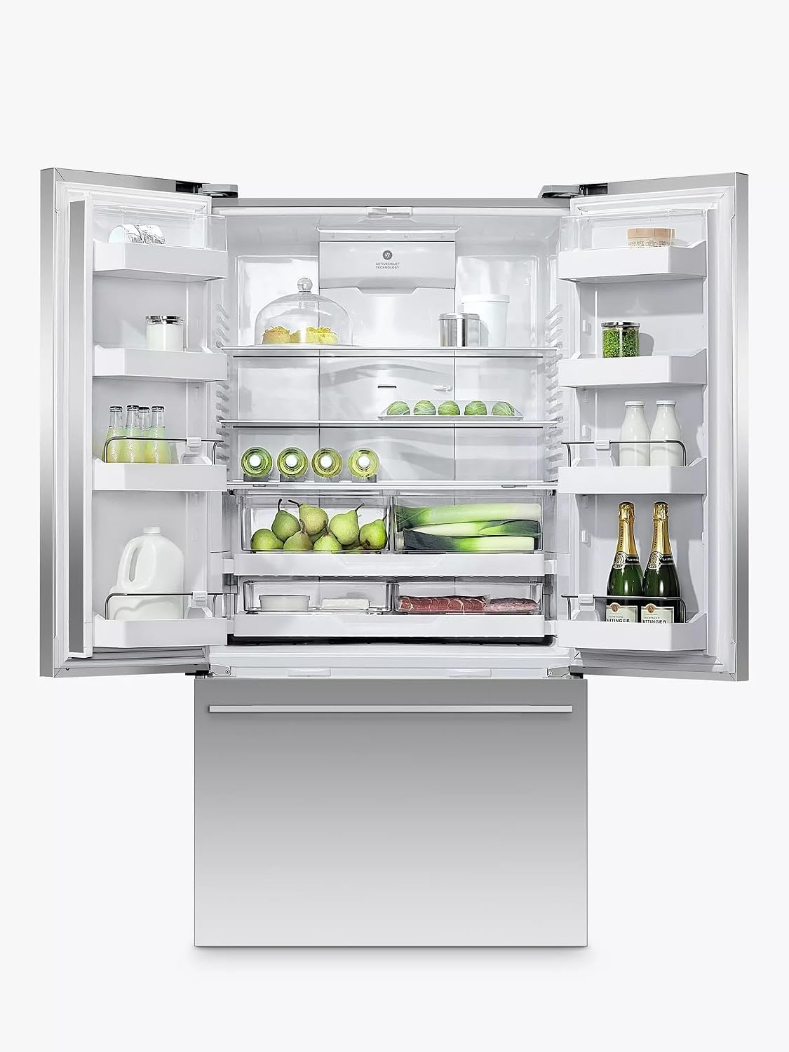 Freestanding French Door Fridge Freezer 569L 90cm Stainless Steel
