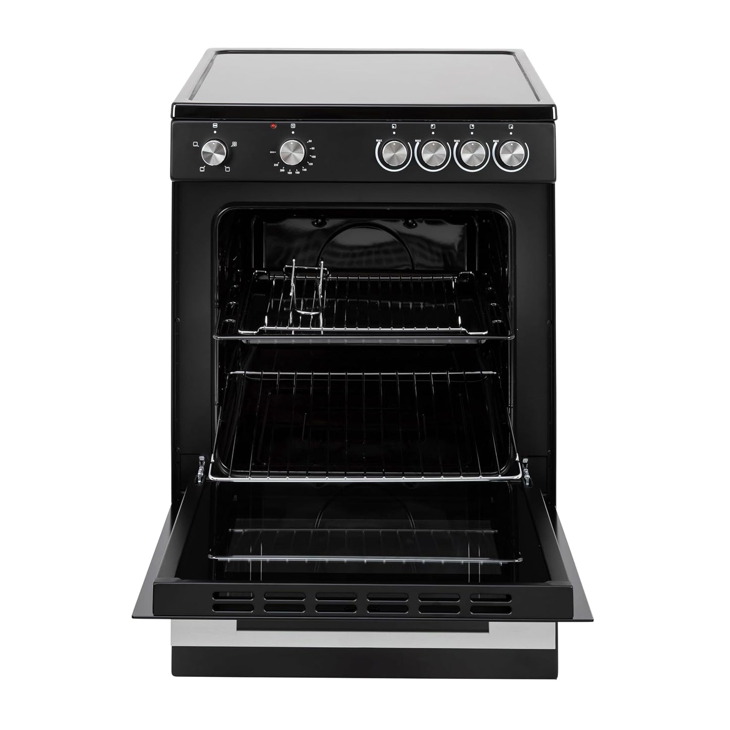 Freestanding Electric Single Cavity Cooker 68L 4 Ceramic Hobs Black