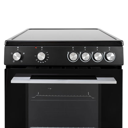 Freestanding Electric Single Cavity Cooker 68L 4 Ceramic Hobs Black