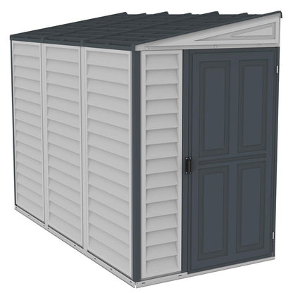 SideMate PLUS 4 x 8 Plastic Garden Shed 2.95 m² with Metal Foundation Kit Dark Grey