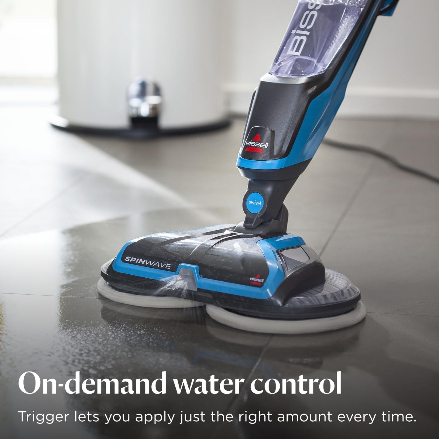 Electric Mop 105W Rotating Pads Hard Floor Cleaner Polisher Titanium/Blue