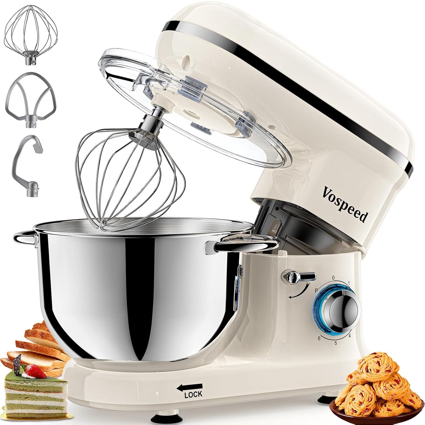 Stand Mixer 6.2L 1500W 6 Speed Red