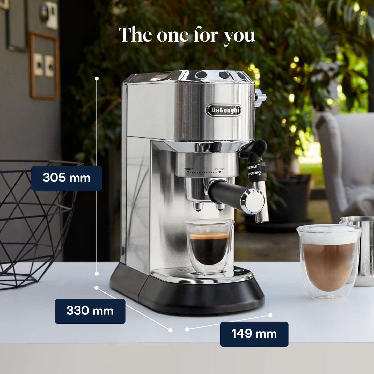 Traditional Pump Espresso Machine 15 Bar Milk Frother Silver