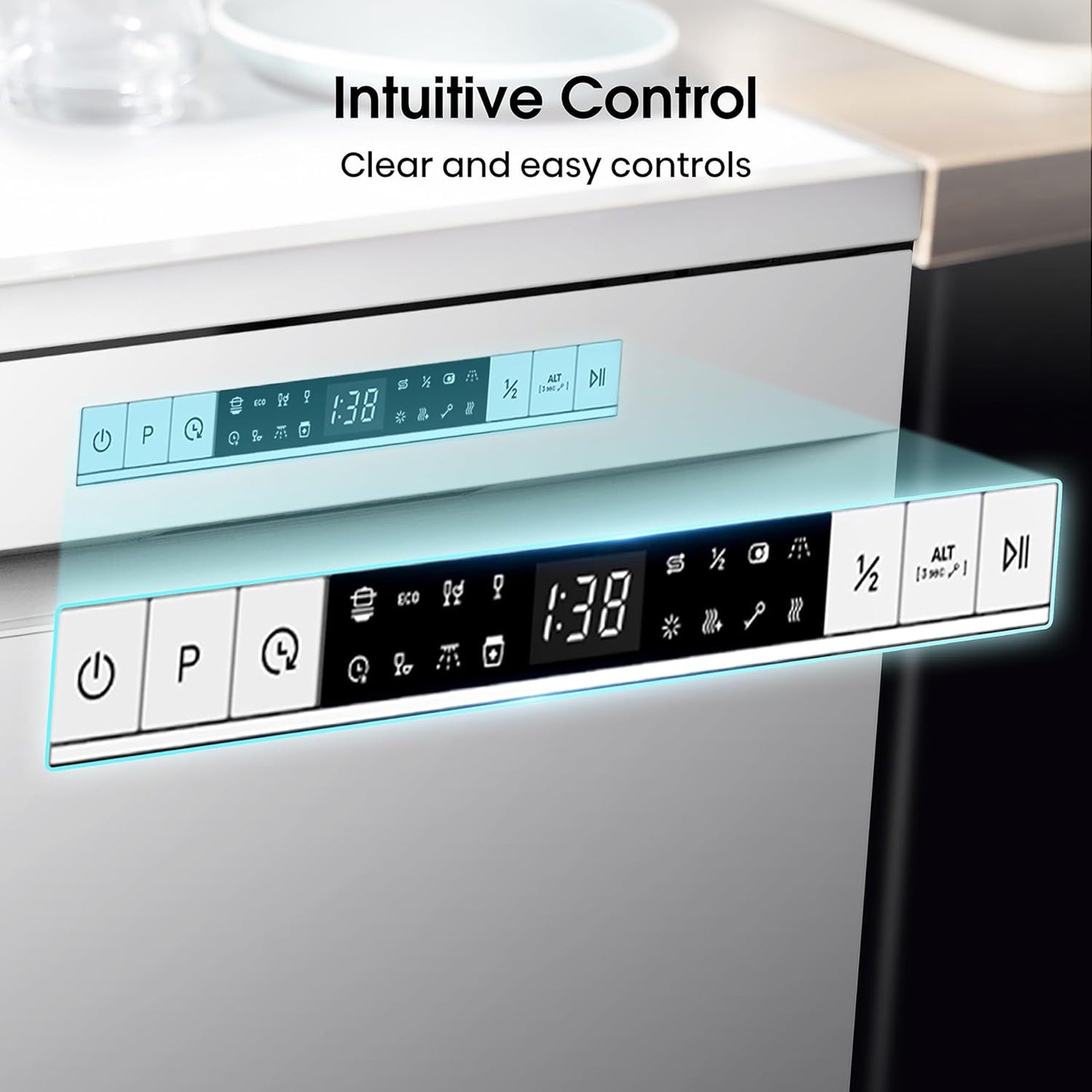 Freestanding Dishwasher 13 Place Settings 47dB 8 Programmes White