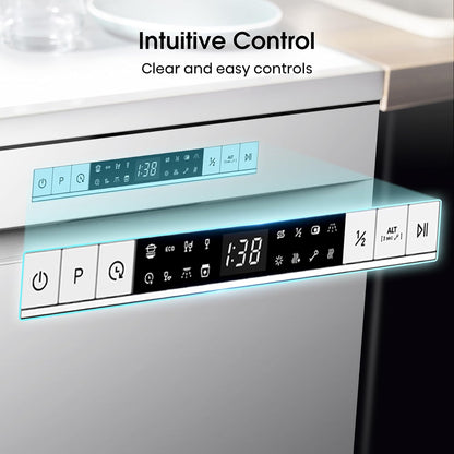 Freestanding Dishwasher 13 Place Settings 47dB 8 Programmes White