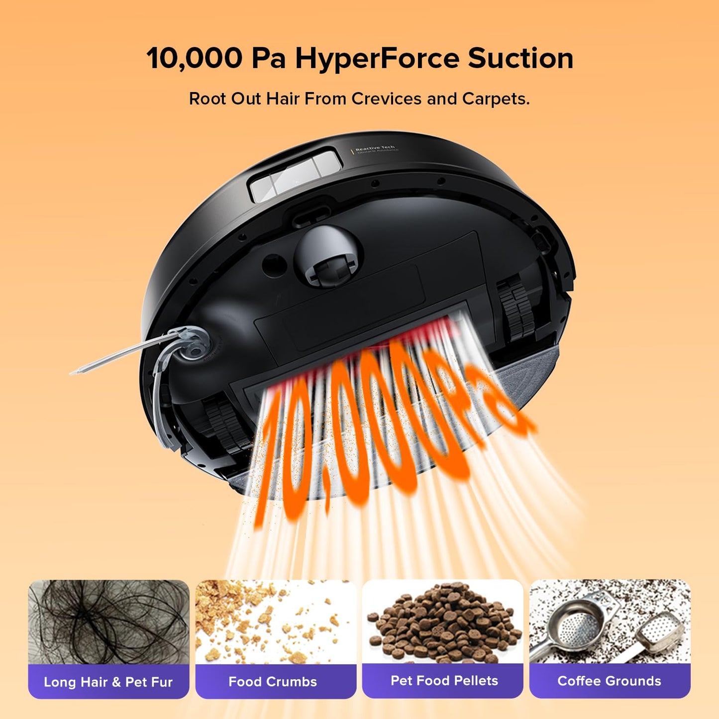 Robot Vacuum Q10 S5+ Self-Emptying 10000Pa Suction Dual Anti-Tangle Black
