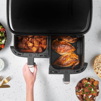 Dual Air Fryer 9L 2800W Dual Basket Touch Control Black