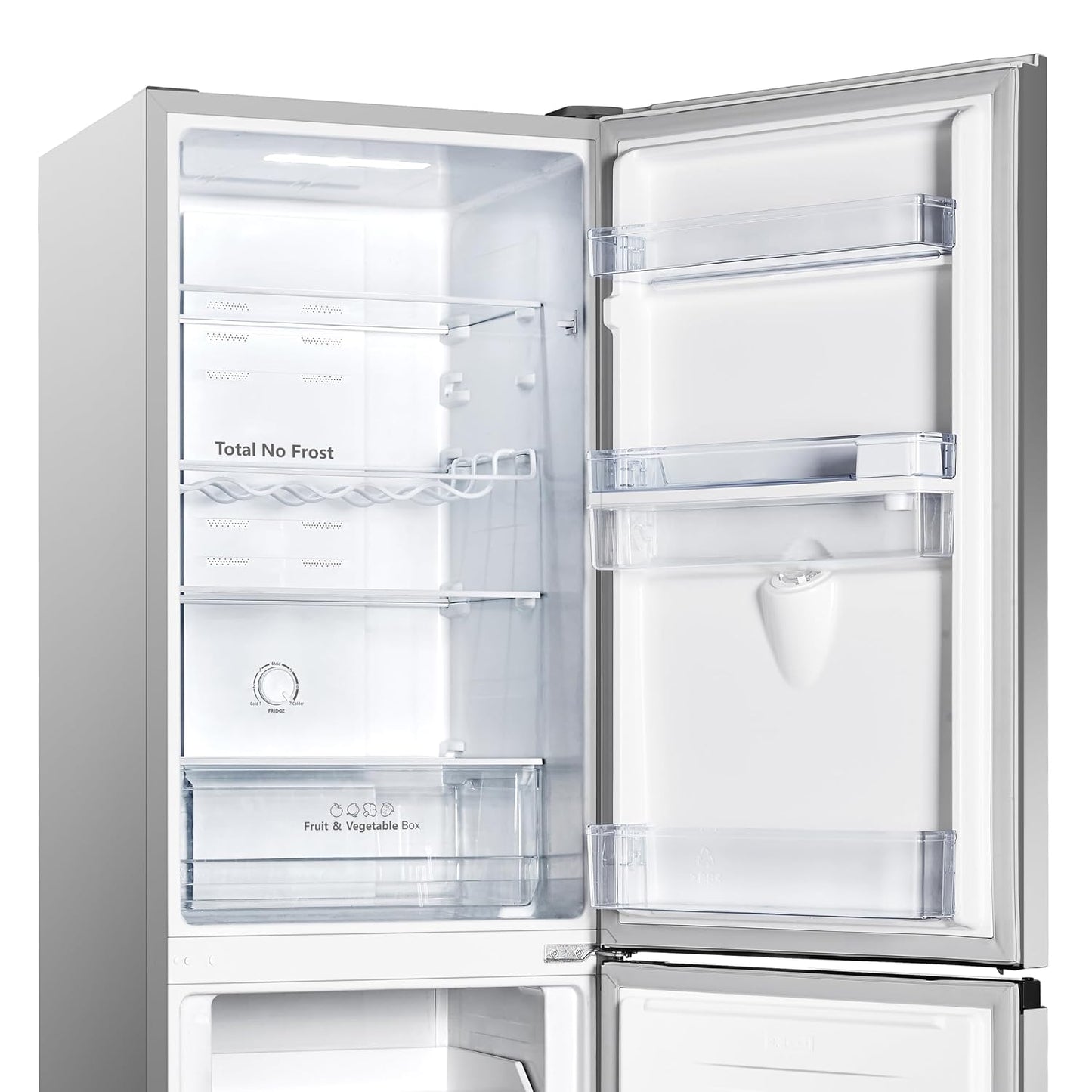 Freestanding Fridge Freezer 256L Total No Frost Water Dispenser Silver