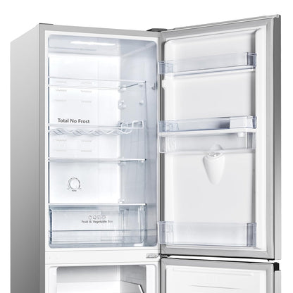 Freestanding Fridge Freezer 256L Total No Frost Water Dispenser Silver
