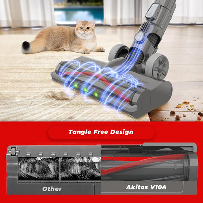 Cordless Stick Vacuum Cleaner 450W 45kPa Suction 60min Runtime Red