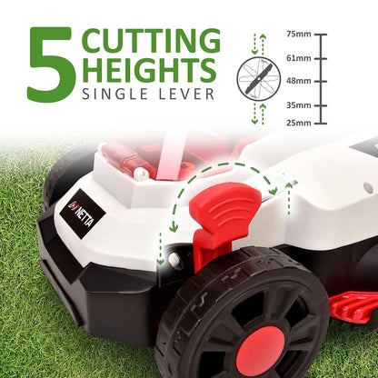 Cordless Lawn Mower 33cm 20V 4.0Ah Brushless Motor White