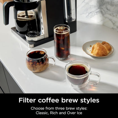 2-in-1 Filter Coffee And Pod Capsule Machine 1.8L Built-in Milk Frother Black