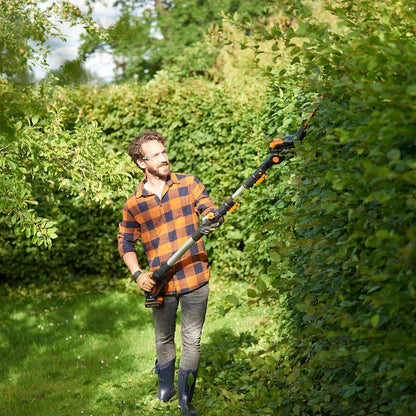 Cordless Pole Hedge Trimmer 45cm 3.2m Reach 10-Position Head Black