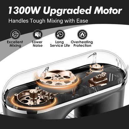 Stand Mixer 1300W 6L 10 Speeds Pulse Function Black