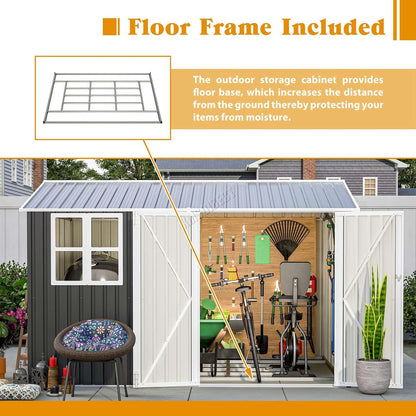 Garden Storage Shed 10 X 8 Ft Anthracite Metal Apex Roof