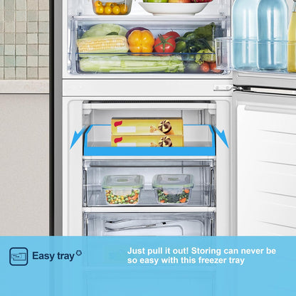 Freestanding Fridge Freezer 252L 50/50 No Frost LED Silver