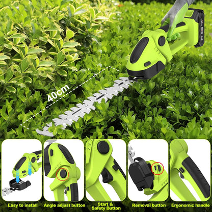 Pole Hedge Trimmer And Chainsaw Set 7.05Ft Extension 2x4.0Ah Battery Black