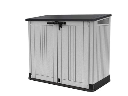 Outdoor Garden Storage Shed 880L Top And Front Opening Light Grey