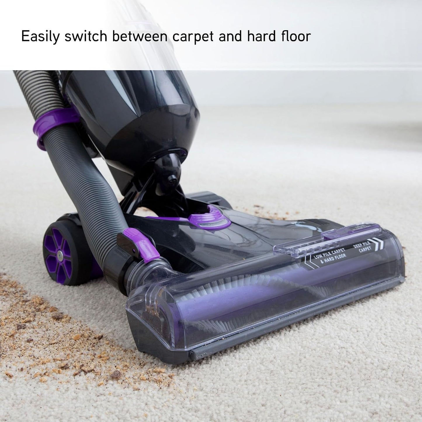 Upright Vacuum Cleaner 820W Bagless Multi-Cyclonic Lightweight Purple