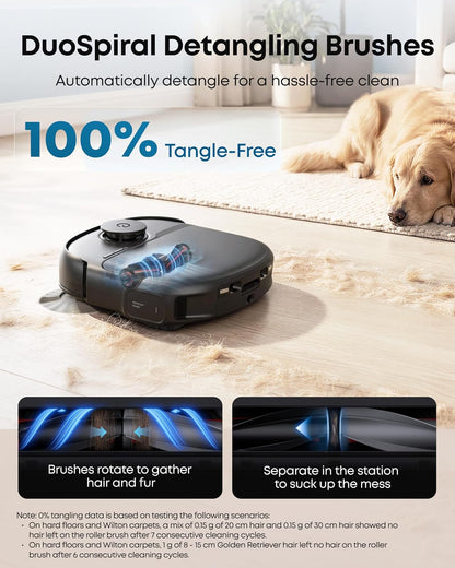 Robot Vacuum And Mop 15000Pa Suction Self-Cleaning Roller Mop Black
