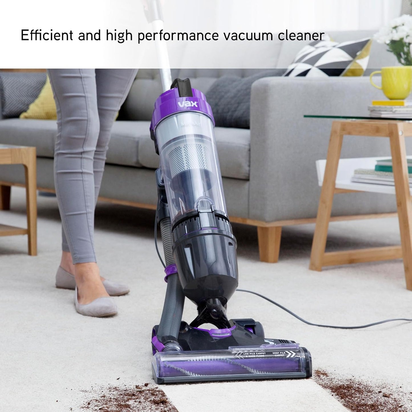 Upright Vacuum Cleaner 820W Bagless Multi-Cyclonic Lightweight Purple