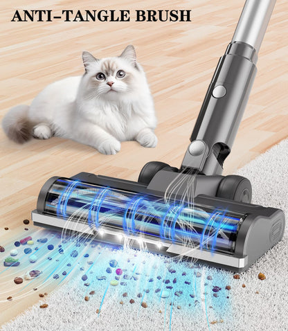 Stick Vacuum 350W 2500mAh 60 Min Runtime Anti-Tangle Grey