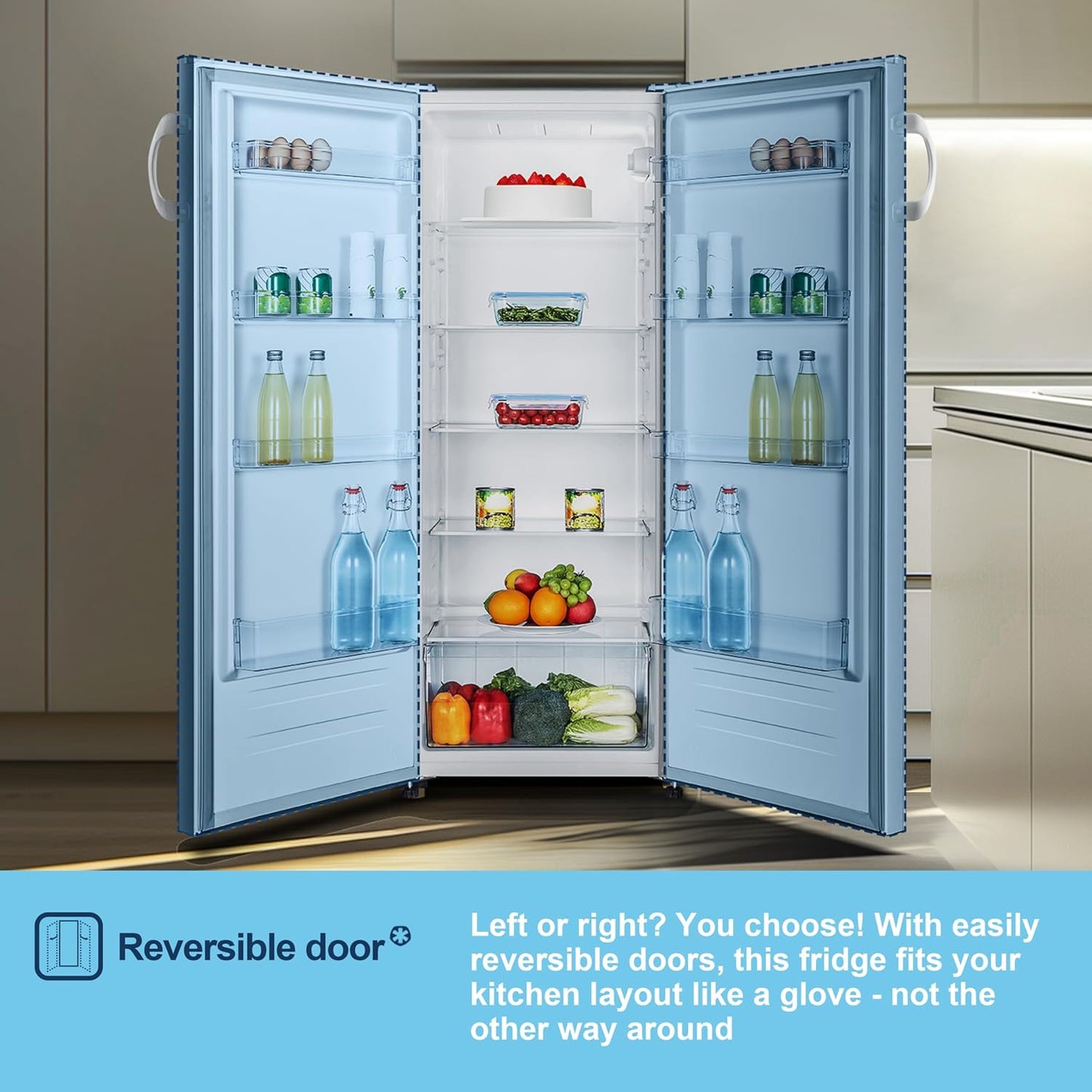 Freestanding Larder Fridge 242L 55cm White E Rated